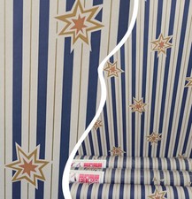 X3 1990s Vintage EURO Wallpaper Rolls STARS & Stripes Gold 80s Starry Whimsigoth