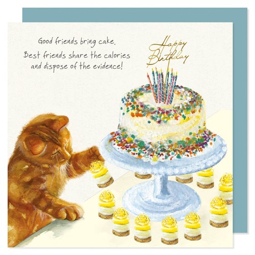 Ginger kitten birthday card - ginger,