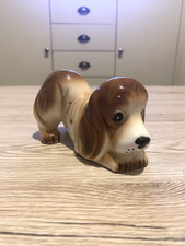Basset Hound Pup Mid Century Ceramic Figurine Stamped Dog Breed Rare Vintage