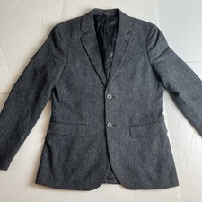 Jack Wills Mens Grey Moon Tweed Wool Two Button Blazer Jacket Size UK 36