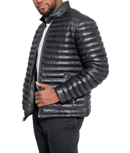 Mens puffer leather jacket - mens,