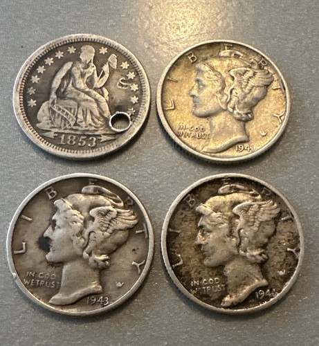 Mercury dimes dated - u.s.,