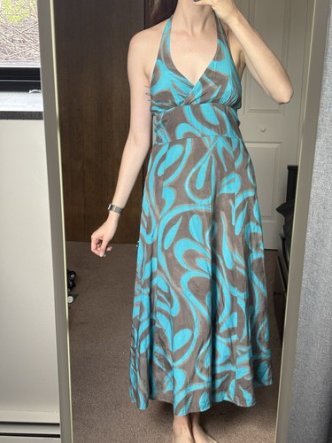 Women vintage halter maxi - vintage,