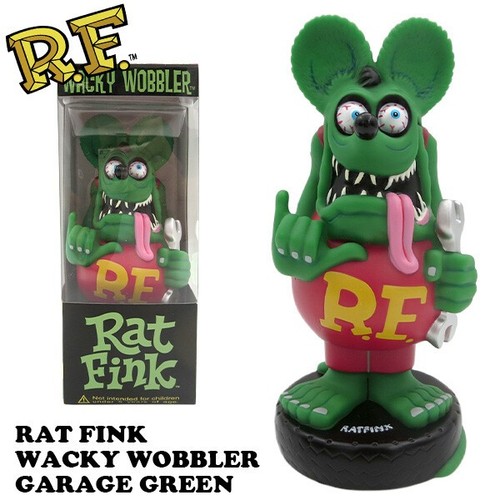 Green rat fink bobblehead - rat,