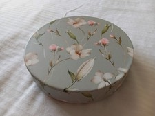 Round Floral Decorative Chocolate Box Cardboard Small Upcycle Storage (Empty)