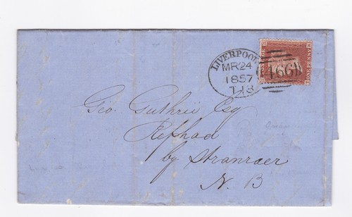 1857 fine penny red - 1d,