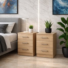 PAIR of Sonoma Oak 3 Drawer