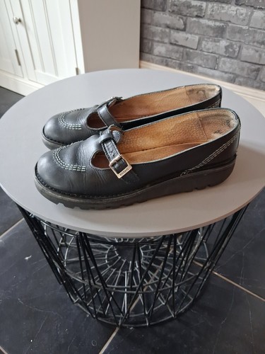 Kickers black leather shoes - black,