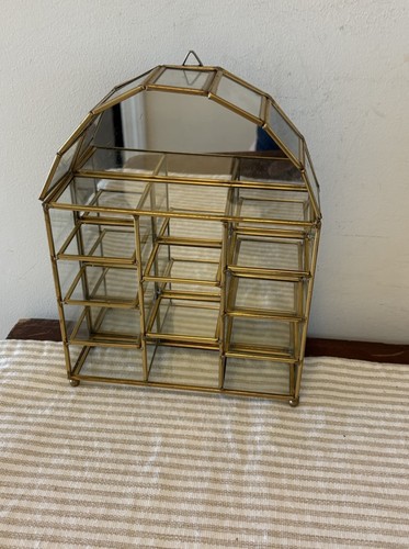 Vtg brass glass minature - &,