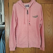 Rampant Sporting Salmon Peach Pink Zip Up Hoodie Hooded Jacket Size 8 Small