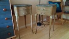 Pair of vintage Bedside Tables 2 Drawers Shabby Chic Retro Solid wood  Antique  