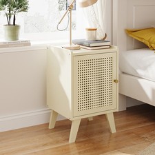 Rattan-Like Mesh Bedside Table