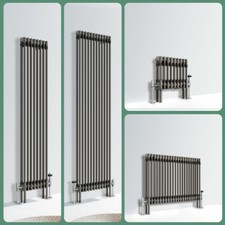Raw Metal Traditional Radiator 2 Column Cast Iron Style Rads Central Heating