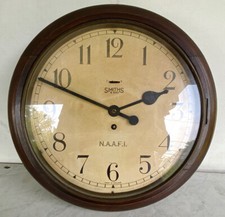 Antique SMITHS 8 Day Wall Clock. NAAFI UK Military EMPIRE Mahogany. England