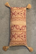 Laura Ashley Home Gold & Red Colour Scheme Tassled Feather Filled Cushion