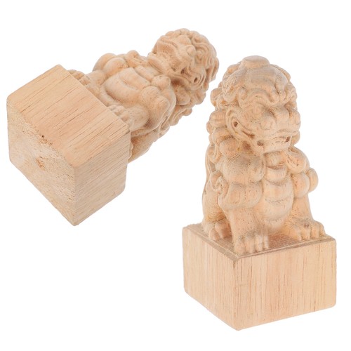 Pair carved wood banister - pair,