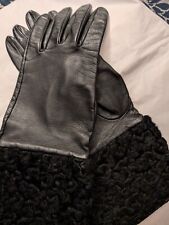 Dents Longer Length Black Leather Gloves