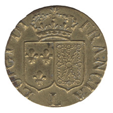 1780–1800 L Luigi Di Francia Coin Weight – Brass Trade Weight