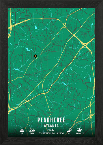 Peachtree golf club framed - golf,