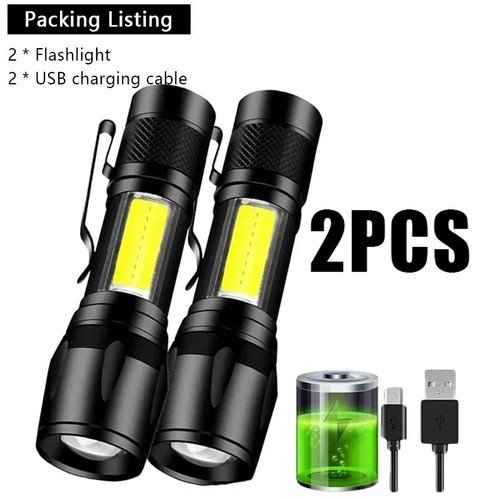 2pcs 2000lm usb - 2pcs, rechargeable