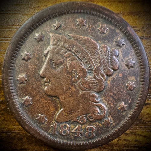 1848 large cent coronet head - 1848,