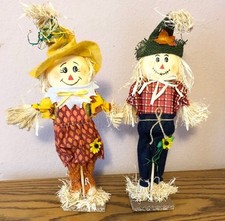 Set Of Two Scarecrows Straw