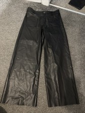 Zara Leather Look Trousers Size 42