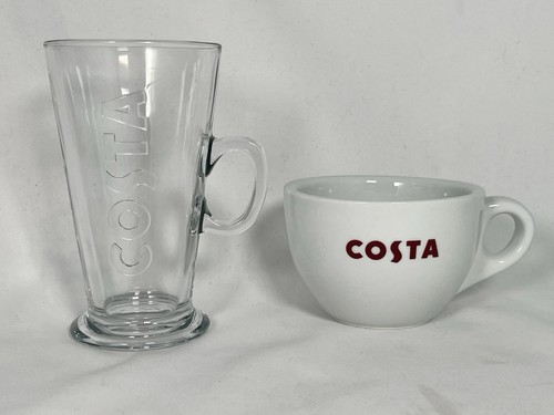 Costa coffee cups latte glass - costa,