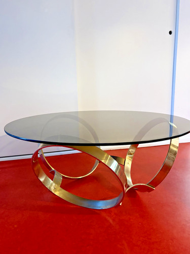 Vintage brass coffee - coffee, table