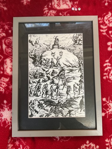 Rare framed art print occult - framed,