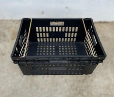 Black 53L Bale Arm Box 600x400x300 Perforated METAL HANDLES Grade A