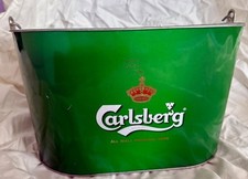 Carlsberg Ice Bucket Metal Party Ice Bucket Barwear Garden Bar