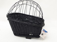 Trixie Bicycle Wicker Basket In Black For Dogs Metal Top With Tags 
