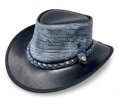 Black leather hat western - black,