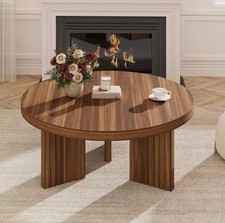 Round Coffee Table Fluted Legs