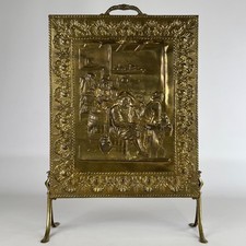 Antique 19th Century Decorative Brass Fire Screen ( REF AF-4183 )