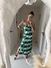 Zara green printed - green, satin
