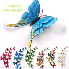 LARGE SIZE 3D BUTTERFLY FRIDGE MAGNET WALL STICKERS ART DECAL ROOM DECORATIONS