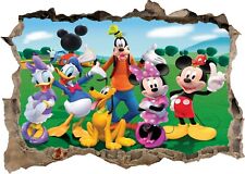 Mickey Minnie Mouse Clubhouse 3d Smashed Wall View Sticker Poster Vinyl 6-8/3