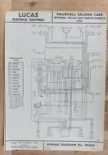 Original LUCAS Vauxhall Wyvern, Velox & Cresta Wiring Diagram 1956 W2424
