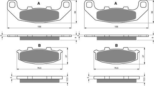 S33 front brake pads - pads, set