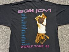 Vintage Jon Bon Jovi Shirt Adult Large World Tour 1993 Single Stitch Band Mens