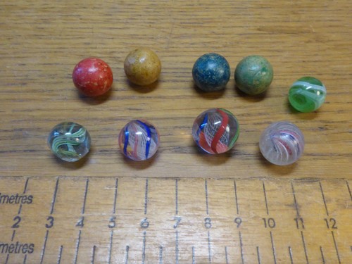 Antique handmade swirl marbles - handmade,