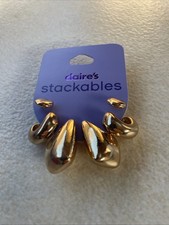 Claire’s Accessories Set Of 3 Pairs Of Stackable Earrings Gold Coloured