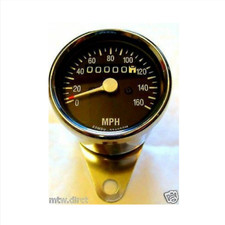 MOTORCYCLE MECHANICAL MINI SPEEDO (MPH)CHROMED METAL FINISH CUSTOM BIKES 