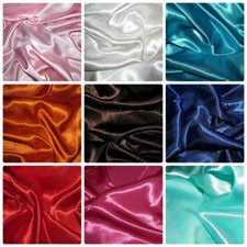 Satin Silky Fabric Plain Dress & Craft Material 150cm Wide Free Post