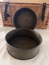 2 Alike Vintage Solid Double Lined Large Cake Baking Tins 21cm
