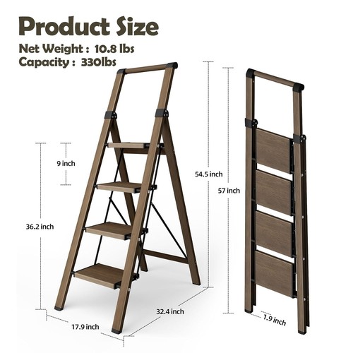 Aluminium folding step ladder - folding,