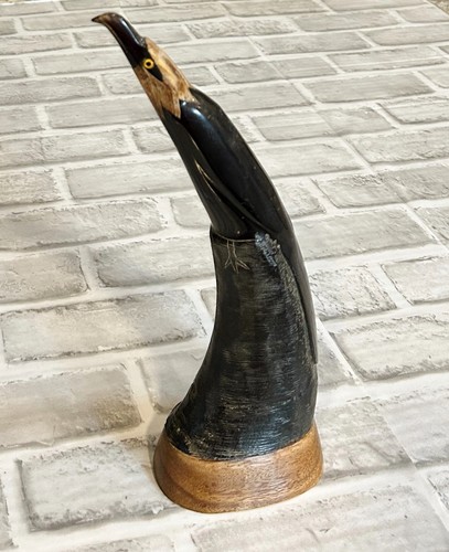 Hand carved buffalo - carved, horn