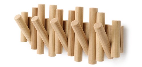 Wooden coat hooks 5 pack - 4,